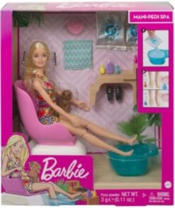 Barbie Mani-Pedi Puppe (blond) Spielset, Anziehpuppe, Nagelstudio Mit Zubehör -Kinder Verkauf 15862588 06