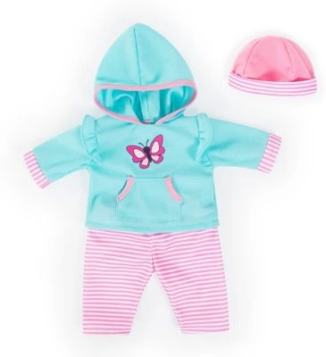 BAYER Kleider Für Puppen 33-38 Cm: 3-tlg. Set - Hose, Oberteil, Mütze, Türkis/rosa 3 BAYER Kleider Für Puppen 33-38 Cm: 3-tlg. Set - Hose, Oberteil, Mütze, Türkis/rosa