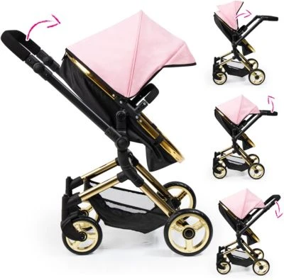 BAYER Kombi-Puppenwagen Vario, Schwarz/gold 4 BAYER Kombi-Puppenwagen Vario, Schwarz/gold – Bild 2