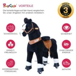 PonyCycle Kinder Reittiere Black Beauty Pferd Small Mit Sound - 3 Jahre Garantie 9 PonyCycle Kinder Reittiere Black Beauty Pferd Small Mit Sound - 3 Jahre Garantie -Kinder Verkauf 17022967 02