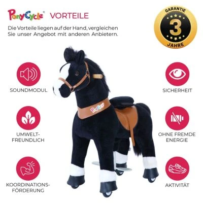 PonyCycle Kinder Reittiere Black Beauty Pferd Small Mit Sound - 3 Jahre Garantie 4 PonyCycle Kinder Reittiere Black Beauty Pferd Small Mit Sound - 3 Jahre Garantie – Bild 2