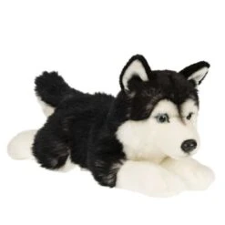 UNI-TOYS® Husky Schwarz, Liegend - 41 Cm (Länge) – Plüsch-Hund - Plüschtier Kuscheltiere