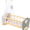 MyToys ORIGINALS Holz Puppenwiege, Grau Mit Bettwäsche -Kinder Verkauf 19919005 01