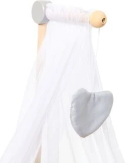 MyToys ORIGINALS Holz Puppenwiege, Grau Mit Bettwäsche -Kinder Verkauf 19919005 06