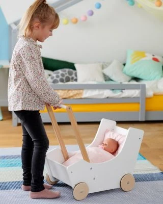 MyToys ORIGINALS Holz Puppenwagen, Rosa 4 MyToys ORIGINALS Holz Puppenwagen, Rosa – Bild 2