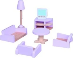 Lelin Holzspielzeug Puppenhausmöbel 28 Tlg -Kinder Verkauf 22174773 02