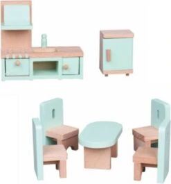 Lelin Holzspielzeug Puppenhausmöbel 28 Tlg -Kinder Verkauf 22174773 05