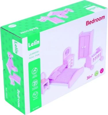 Lelin Holzspielzeug Puppenhausmöbel 10 Tlg 4 Lelin Holzspielzeug Puppenhausmöbel 10 Tlg – Bild 2