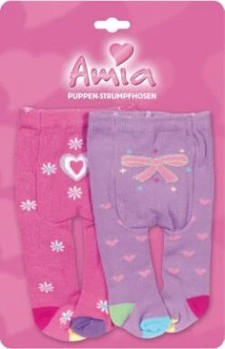 Amia Puppen-Strumpfhosen, 2er Set, 33-46 Cm