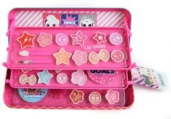 L.O.L 3-stufige Schminkdose Mit Lipgloss, Lidschatten, Haarklammmern, Lippenbürste Und Mehr
