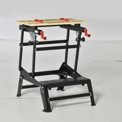 HOMCOM Werkbank Faltbares Design, Aufgedrucktes Lineal, 4 Verstellbare Drehzapfen Und 2 Kurbelarme 4 HOMCOM Werkbank Faltbares Design, Aufgedrucktes Lineal, 4 Verstellbare Drehzapfen Und 2 Kurbelarme – Bild 2