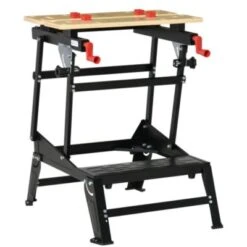 HOMCOM Werkbank Faltbares Design, Aufgedrucktes Lineal, 4 Verstellbare Drehzapfen Und 2 Kurbelarme 10 HOMCOM Werkbank Faltbares Design, Aufgedrucktes Lineal, 4 Verstellbare Drehzapfen Und 2 Kurbelarme -Kinder Verkauf 23695064 03