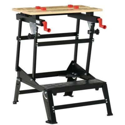 HOMCOM Werkbank Faltbares Design, Aufgedrucktes Lineal, 4 Verstellbare Drehzapfen Und 2 Kurbelarme 5 HOMCOM Werkbank Faltbares Design, Aufgedrucktes Lineal, 4 Verstellbare Drehzapfen Und 2 Kurbelarme – Bild 3