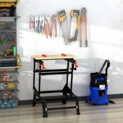 HOMCOM Werkbank Faltbares Design, Aufgedrucktes Lineal, 4 Verstellbare Drehzapfen Und 2 Kurbelarme 11 HOMCOM Werkbank Faltbares Design, Aufgedrucktes Lineal, 4 Verstellbare Drehzapfen Und 2 Kurbelarme -Kinder Verkauf 23695064 04