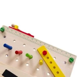 LEO & EMMA Werkbank Holz Kinderwerkbank Mit Werkzeug Aus Holz, Blau Lackiert, 50tlg -Kinder Verkauf 24097766 04