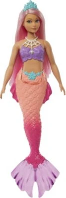 Barbie Dreamtopia Meerjungfrau-Puppe (kurvig, Rosafarbenes Haar), Spielzeug Ab 3 Jahren