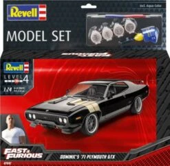 Model Set Fast & Furious Dominic's 1971 Plymouth GTX, Revell Modellbausatz Mit Basiszubehör Im Maßstab 1:24, 81 Teile, 21,4 Cm -Kinder Verkauf 24914919 02