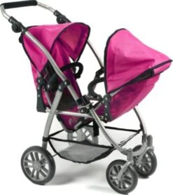 CHIC 2000 Tandem-Buggy Puppenzwillingswagen VARIO, Dots Navy-Pink -Kinder Verkauf 24957634 03