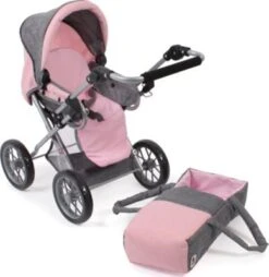 CHIC 2000 Kombi-Puppenwagen LENI, Melange Grau-rosa