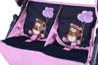 KNORRTOYS.COM Zwillingspuppenwagen Duo - Navy Pink Bear 6 KNORRTOYS.COM Zwillingspuppenwagen Duo - Navy Pink Bear – Bild 4