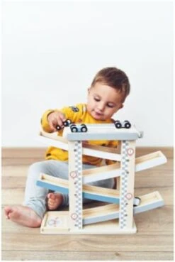 Mamabrum Autorennbahn Holz Mit 4 Fahrzeuge Auto Rennbahn Kinderspielzeug -Kinder Verkauf 26336287 02