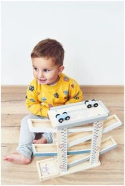 Mamabrum Autorennbahn Holz Mit 4 Fahrzeuge Auto Rennbahn Kinderspielzeug -Kinder Verkauf 26336287 03