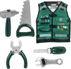 Toi Toys Toi-Toys POWER TOOLS Verkleidungsset-Zimmermann Mit Zubehör + Weste