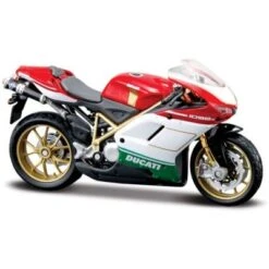 Maisto Modellmotorrad Ducati 1098 Tricolore (rot-weiß-grün, Maßstab 1:18)