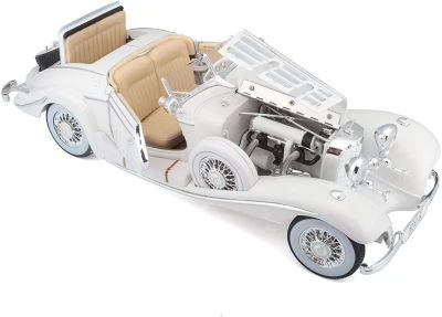 Maisto Modellauto Mercedes 500K Typ Specialroadster 1936 (weiß, Maßstab 1:18) 5 Maisto Modellauto Mercedes 500K Typ Specialroadster 1936 (weiß, Maßstab 1:18) – Bild 4