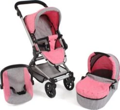 CHIC 2000 Kombi-Puppenwagen FIDES 3 In 1, Melange Pink