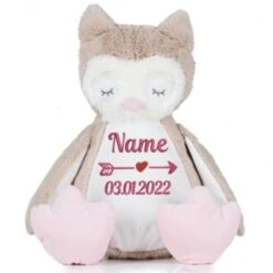 Elefantasie Stofftier Eule Mit Namen Bestickt Personalisiert