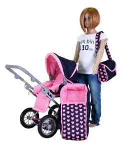 KNORR Toys Puppenwagen Ruby - "Pink Hearts" -Kinder Verkauf 28421413 05