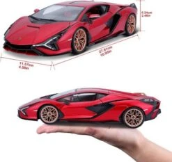 Bburago Modellauto Lamborghini Sian FKP 37 (metallic Rot, Maßstab 1:18) -Kinder Verkauf 28928286 06