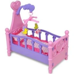 Syntek Spielzeugpuppenbett Für Kinder/Kinderspielzimmer Rosa + Lila