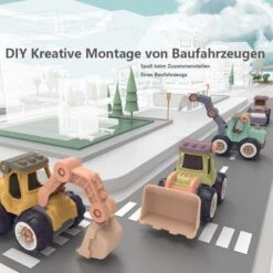 Syntek Trägheit Spielzeug Push Zu Schieben Hand-auf Fähigkeit Bagger Straße Zerlegtes Und Zusammengebautes Baufahrzeugspielzeug Für Jungen -Kinder Verkauf 30235343 04