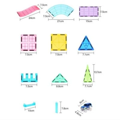 Decome Magnetfolie Transparente Farbige Magnetschienenblöcke 4 Decome Magnetfolie Transparente Farbige Magnetschienenblöcke – Bild 2