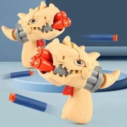 Enbaoxin Dinosaurier Kleine Pistole Schwamm Weiches Hüpfspielzeug Drei-Loch Soft Bullet Gun Kinderspielzeug -Kinder Verkauf 30789750 03