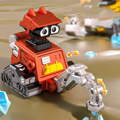 Brightake Spielzeugauto-Set Mit 4 Stück Drücken Sie Roboter-Inertial-Engineering-Fahrzeug-Set Mit 4 Stück 4 Brightake Spielzeugauto-Set Mit 4 Stück Drücken Sie Roboter-Inertial-Engineering-Fahrzeug-Set Mit 4 Stück – Bild 2