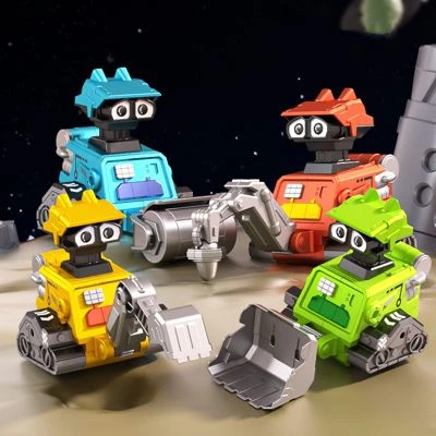 Brightake Spielzeugauto-Set Mit 4 Stück Drücken Sie Roboter-Inertial-Engineering-Fahrzeug-Set Mit 4 Stück 5 Brightake Spielzeugauto-Set Mit 4 Stück Drücken Sie Roboter-Inertial-Engineering-Fahrzeug-Set Mit 4 Stück – Bild 3