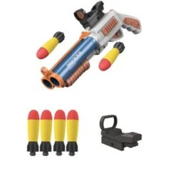 Syntek Zweischüssige Schrotflinte Für Kinder Kinder-Mörser-Soundeffekt, Doppelschwamm, Doppellauf-Spielzeugpistole