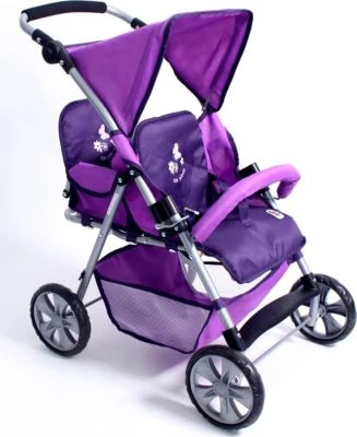 CHIC 2000 Zwillingspuppenwagen Tandem Lila 3 CHIC 2000 Zwillingspuppenwagen Tandem Lila