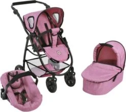 CHIC 2000 Kombi-Puppenwagen 3 In 1 Emotion All In, Jeans Pink